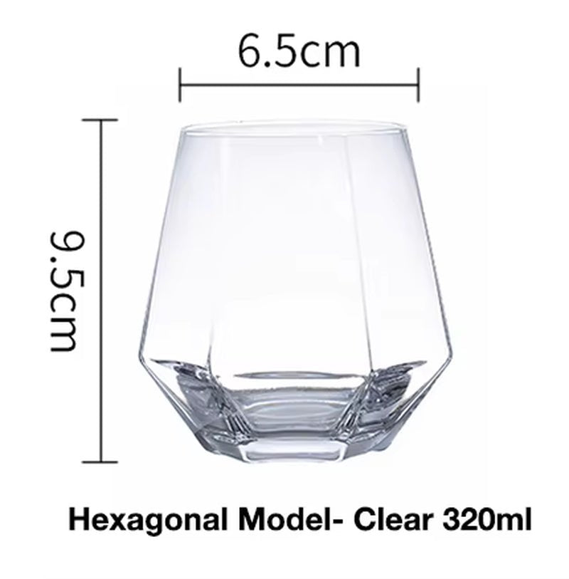 Whisky Glass,Water Glass,Juice Glass, Water Cup,Diamond Water Cup, Glass Cup,Drinkware - Bavaro Shop