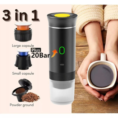 Wireless Portable Coffee Maker Espresso Coffee Maker for Car Home Camping Coffee Maker 3 - In - 1 Capsule Powder Travel Coffee Maker - Bavaro Shop